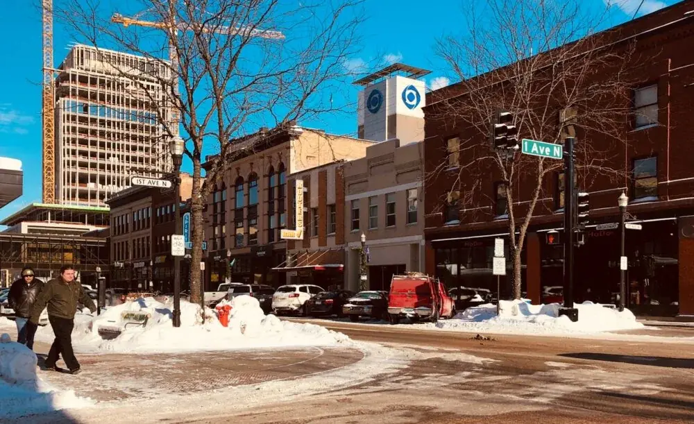 city during winter and day