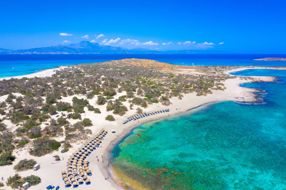 Exotic Chryssi Insel im Süden Kretas, mit dem beeindruckenden Golden Beach, Griechenland