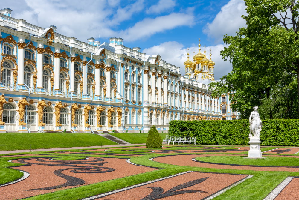 Schloss Catherine und Park in Tsarskoe Selo (Puschkin), St. Petersburg, Russland
