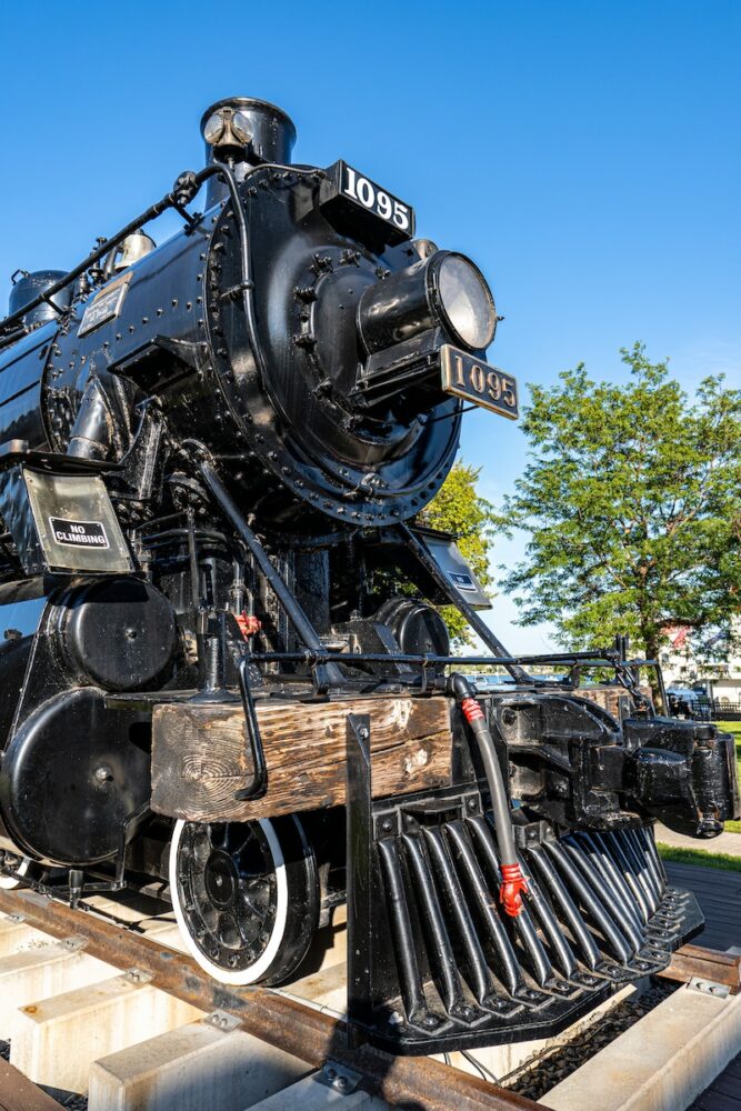 Black Vintage Train on a Rail