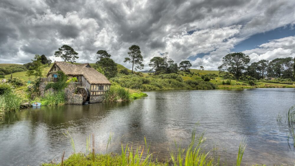 house beside body of water