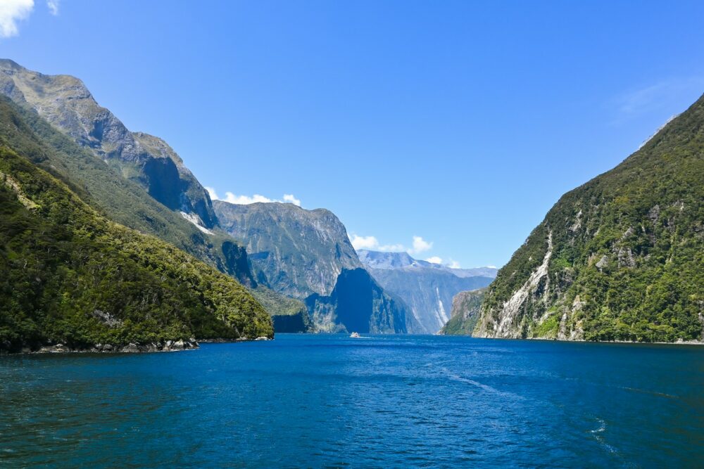 a large body of water surrounded by mountains